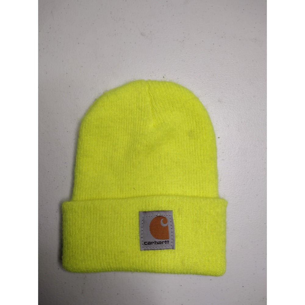 Carhartt Kids Beanie‎ Hat Neon Yellow Acrylic Infant Toddler